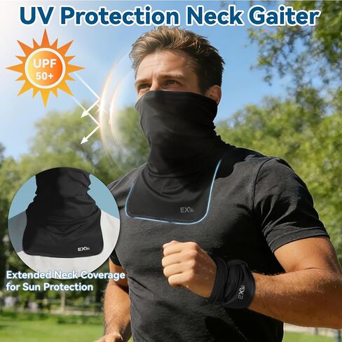 UPF 50+ Breathable Neck Gaiter, Adjustable Quick Dry Neck Gaiters for Men & Women Sun Protection Face Mask for Fishing in Kuwait