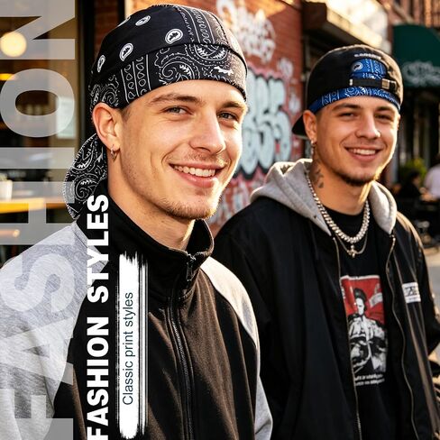 5 Pack Paisley Cooling Headscarf Caf Bandana Beanie Set, Elastic Fit Helmet Liner Head Wrap, Pirate Sweat Style Headscarf Cap for Men Running Cycling Motorcycle Outdoor Activities in Saudi Arabia