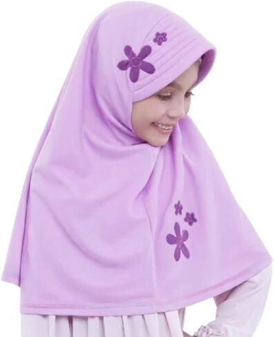 Instant Slip-On Kids Hijab – Premium Jersey Girls Hijab with Floral Design for summer in Kuwait
