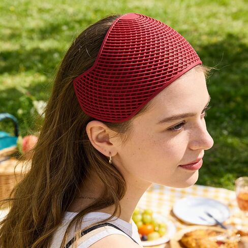 Elastic Non Slip Hijab Hair Grip Band, Lightweight Comfortable Base Layer for Scarves, Daily Use & Sports (Deep Red) in Kuwait