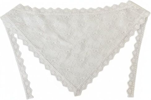 White Elegant Lace Bandana, Flower Triangle Lace Headscarf for Girls, Mesh Hair Scarf for Camping Photo in Saudi Arabia