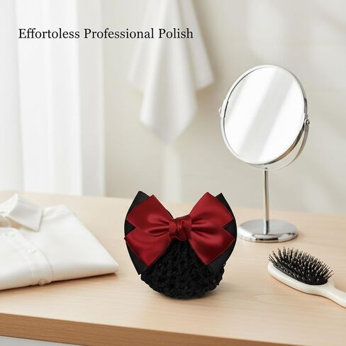 Hair Net with Bow Clip, Polyester Mesh Hair Cover for Daily Wear (1 PC) in Saudi Arabia