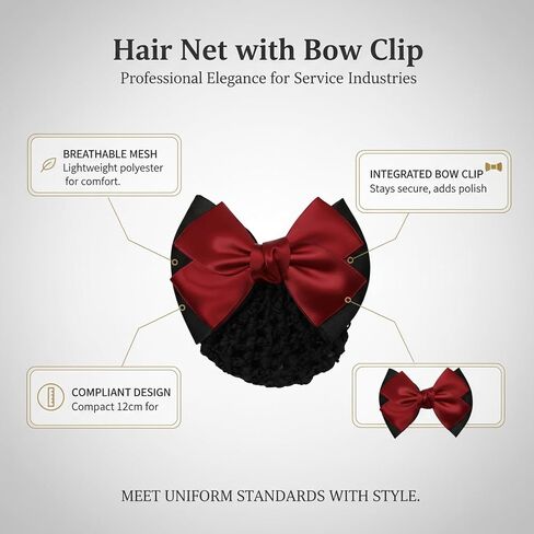 Hair Net with Bow Clip, Polyester Mesh Hair Cover for Daily Wear (1 PC) in Saudi Arabia