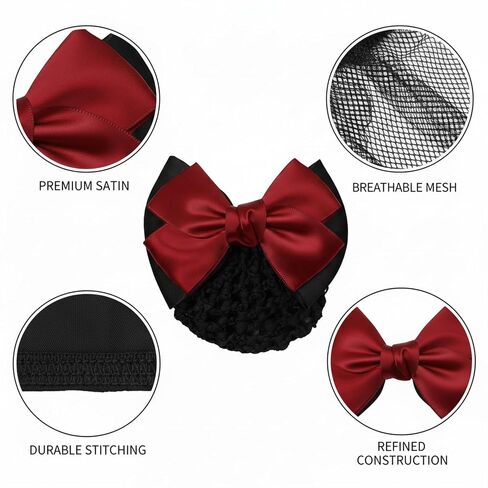 Hair Net with Bow Clip, Polyester Mesh Hair Cover for Daily Wear (1 PC) in Saudi Arabia