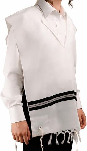 MEFOAR Rimon Wool Tzitzis with Fringes V Neck with 2 Hole Design, 100% Wool Tzitzit Undershirt Garment for Daily Wear in Saudi Arabia
