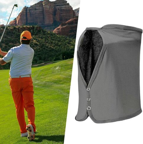 Sun Protection Neck Drape Face Cover, 32cm (12.6 inch) Cooling Neck Gaiter for Camping Hiking Cycling Fishing, Grey in Saudi Arabia