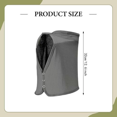 Sun Protection Neck Drape Face Cover, 32cm (12.6 inch) Cooling Neck Gaiter for Camping Hiking Cycling Fishing, Grey in Saudi Arabia