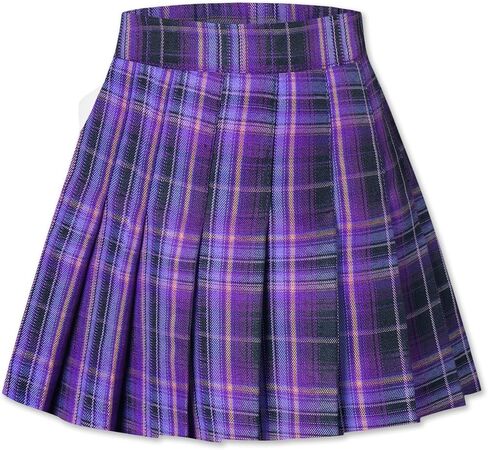 SANGTREE Girls Plaid Pleated Skirt, Elastic High Waist Tennis School Uniform Skirt for Girls,4-14Y in Kuwait
