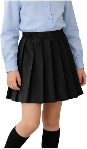 School Uniform Skirts for Girls Adjustable Waist Pleated Skorts Summer Pull-On Athletic Tennis Mini Skirt Dresses in Saudi Arabia