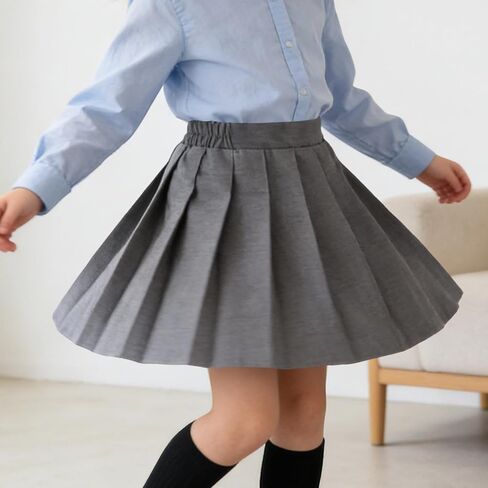 School Uniform Skirts for Girls Adjustable Waist Pleated Skorts Summer Pull-On Athletic Tennis Mini Skirt Dresses in Saudi Arabia