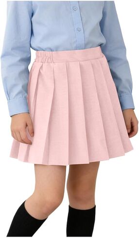 School Uniform Skirts for Girls Adjustable Waist Pleated Skorts Summer Pull-On Athletic Tennis Mini Skirt Dresses in Saudi Arabia