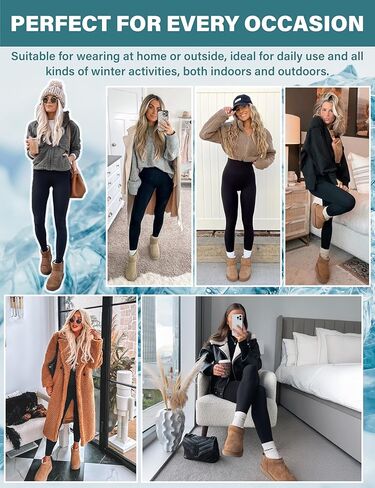 HEGALY Thick Fleece Lined Leggings for Women Tummy Control High Waisted Workout Thermal Warm Soft Yoga Pants for Cold Winter in Saudi Arabia