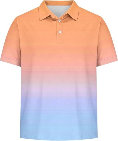 Xiaojmake Girls Golf Shirts Gradient Short Sleeve Button Up T-Shirt School Uniform Casual Athletic Golf Tennis Collared Shirt in Saudi Arabia