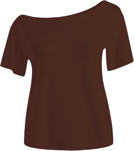 Off Shoulder Shirts for Girls Loose Fit Fashion Y2K Causal Solid Color Shirts Lightweight Pullover 2026 Trendy Shirts in Saudi Arabia