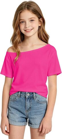 Off Shoulder Shirts for Girls Loose Fit Fashion Y2K Causal Solid Color Shirts Lightweight Pullover 2026 Trendy Shirts in Saudi Arabia