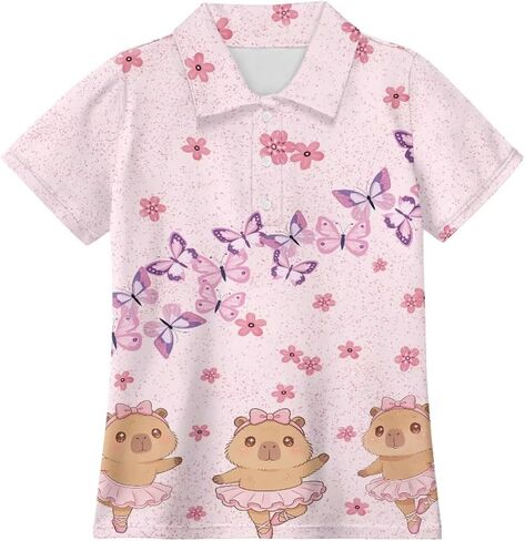 Girls Tennis Shirts Size 5-16 Golf Athletic Shirts Collared Sportswear for Summer Outdoor Activities in Saudi Arabia