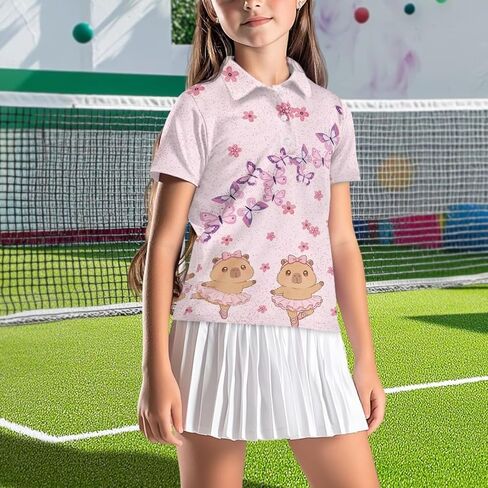 Girls Tennis Shirts Size 5-16 Golf Athletic Shirts Collared Sportswear for Summer Outdoor Activities in Saudi Arabia