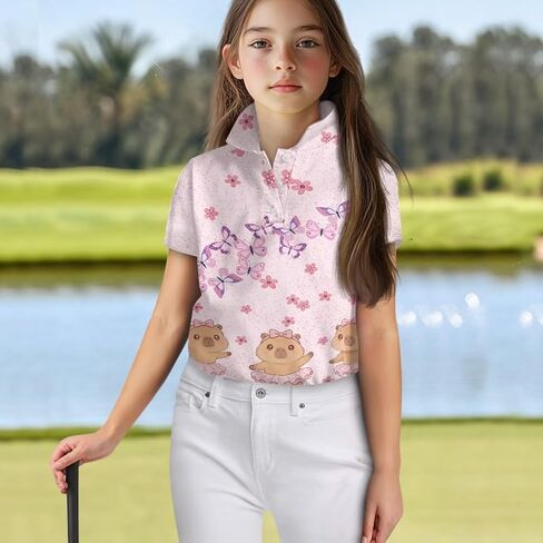 Girls Tennis Shirts Size 5-16 Golf Athletic Shirts Collared Sportswear for Summer Outdoor Activities in Saudi Arabia