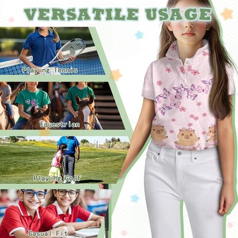 Girls Tennis Shirts Size 5-16 Golf Athletic Shirts Collared Sportswear for Summer Outdoor Activities in Saudi Arabia
