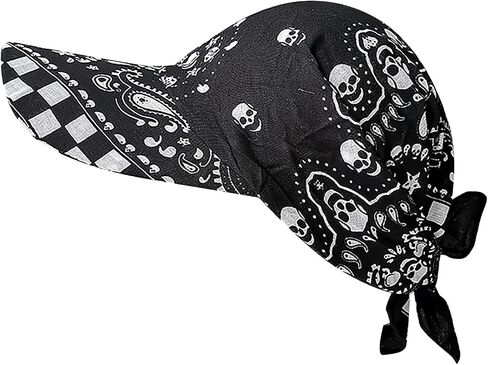 Do Dew Rags with Brim Sun Protection Skull Beanies Quick Dry Headband Hat Motorcycle Head Wrap for Men Women in Kuwait