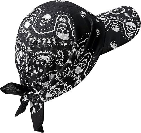 Do Dew Rags with Brim Sun Protection Skull Beanies Quick Dry Headband Hat Motorcycle Head Wrap for Men Women in Kuwait