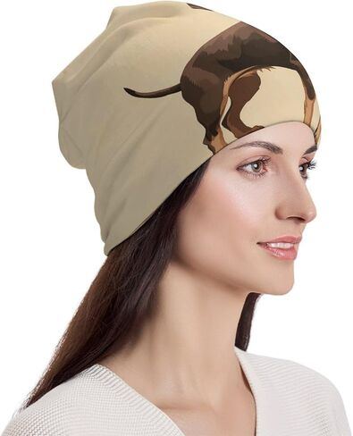 Flat Style Dachshund Beanie Hat Soft Warm Skull Cap Lightweight Slouchy Hip-Hop Beanie Cap Knit Hats for Women Men Outdoor in Kuwait