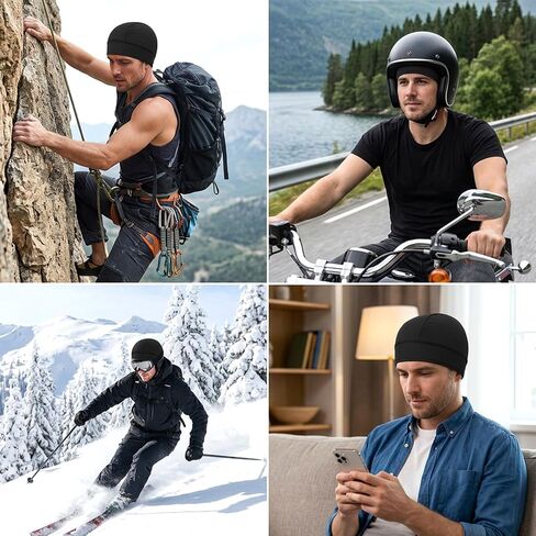 Nogeqi 2 Pcs Cooling Skull Caps for Men Women, Breathable Mesh Hard Hat Liner, Quick Dry Helmet Liner Cycling Beanie, Fits Under Helmets, Black in Kuwait
