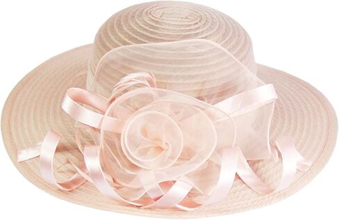 Women's Organza Hat Breathable Solid Color Hats Stretchy Foldable Hat Stylish Elegant Hats for Wedding Tea Party in Kuwait