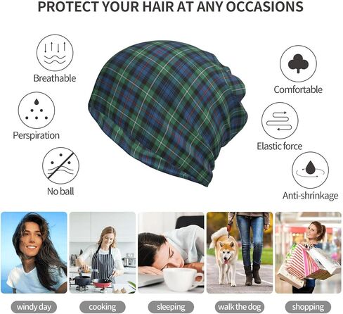 Soft Beanie Hat Slouchy Skull Cap Stretch Scarf Head Wrap for Men Women in Kuwait
