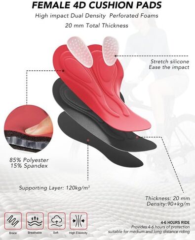 Bikewa Women's Mountain Bike Shorts 4D Padded Cycling Riding Biking Bicycle Biker Cycle Shorts for Women in Kuwait