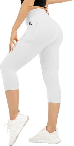 Capri Leggings for Women High Waisted Leggings with Pockets Tummy Control Yoga Pants for Athletic Workout Cycling in Saudi Arabia