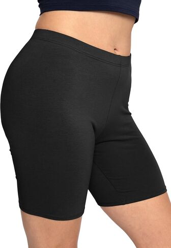 STRETCH IS COMFORT Womens Biker Shorts Plus Size Cotton Spandex | Gym Work Out Sports Recreation Bike Running Shorts Women in Kuwait