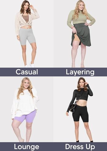 STRETCH IS COMFORT Womens Biker Shorts Plus Size Cotton Spandex | Gym Work Out Sports Recreation Bike Running Shorts Women in Kuwait