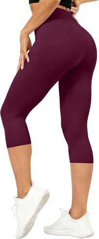 Capri Leggings for Women High Waisted Leggings with Pockets Tummy Control Yoga Pants for Athletic Workout Cycling in Saudi Arabia