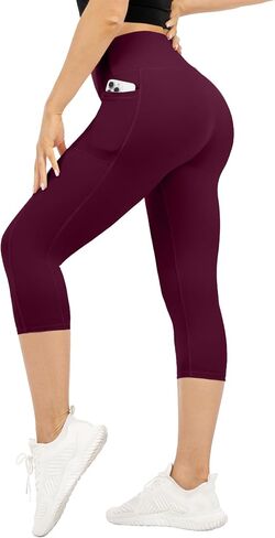 Capri Leggings for Women High Waisted Leggings with Pockets Tummy Control Yoga Pants for Athletic Workout Cycling in Saudi Arabia