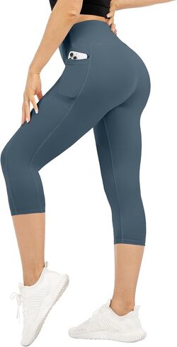 Capri Leggings for Women High Waisted Leggings with Pockets Tummy Control Yoga Pants for Athletic Workout Cycling in Saudi Arabia