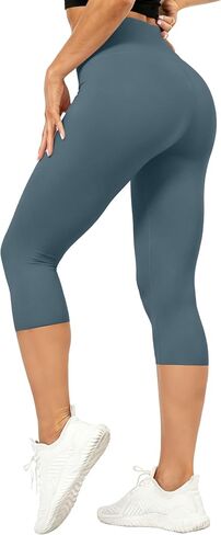 Capri Leggings for Women High Waisted Leggings with Pockets Tummy Control Yoga Pants for Athletic Workout Cycling in Saudi Arabia