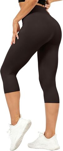 Capri Leggings for Women High Waisted Leggings with Pockets Tummy Control Yoga Pants for Athletic Workout Cycling in Saudi Arabia