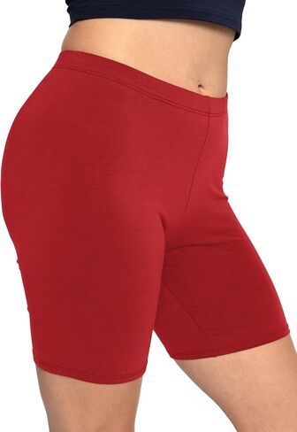 STRETCH IS COMFORT Womens Biker Shorts Plus Size Cotton Spandex | Gym Work Out Sports Recreation Bike Running Shorts Women in Kuwait