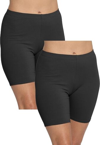 STRETCH IS COMFORT Womens Biker Shorts Plus Size Cotton Spandex | Gym Work Out Sports Recreation Bike Running Shorts Women in Kuwait