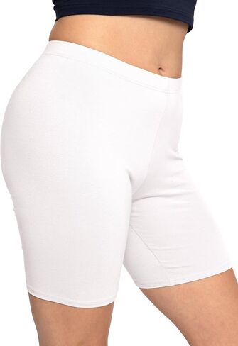 STRETCH IS COMFORT Womens Biker Shorts Plus Size Cotton Spandex | Gym Work Out Sports Recreation Bike Running Shorts Women in Kuwait