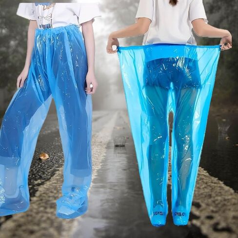 2 Pcs Lightweight Rain Pants Set for Adults Waterproof Outdoor Rain Trousers with Elastic Waist Durable Travel Rain Gear for Hiking Camping Cycling Fishing and All Weather Protection Blue in Kuwait