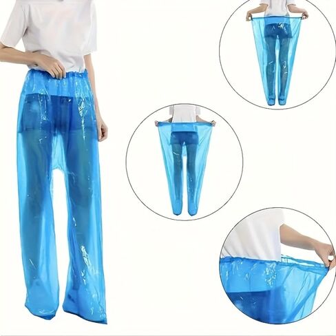 2 Pcs Lightweight Rain Pants Set for Adults Waterproof Outdoor Rain Trousers with Elastic Waist Durable Travel Rain Gear for Hiking Camping Cycling Fishing and All Weather Protection Blue in Kuwait