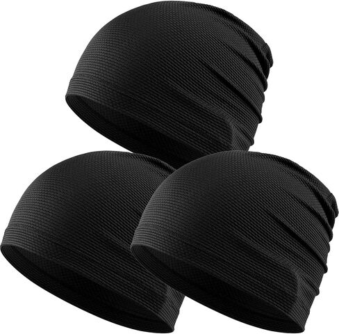 Justrideon 3-Pack Cooling Skull Caps for Men - Breathable Quick Dry Skull Cap Helmet Liner for Cycling Motorcycle Running in Saudi Arabia