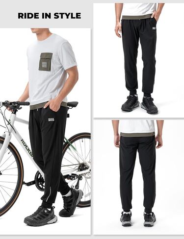 ROCKBROS Summer Cycling Pants for Men Breathable Bike Pants with Pocket Lightweight Road Mountain Biking Pants in Kuwait