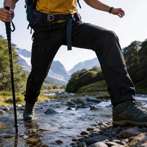 VXW Hiking Pants for Men - Quick Dry Riding & Fishing Trousers for Outdoor Work with Zipper Pockets Reinforced Knees in Saudi Arabia
