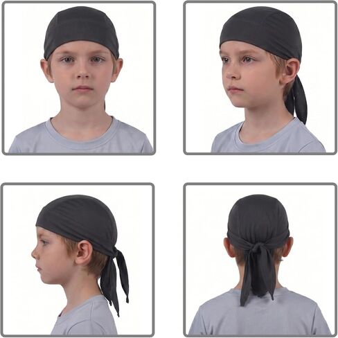 Kids Cooling Do Rag 2-Pack, Adjustable Skull Cap & Head Wrap for Boys and Girls, Sports, Bike Riding, Daily Wear in Saudi Arabia