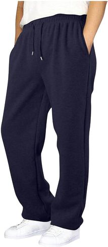 Boys Sweatpants with Pockets Straight Leg Elastic Waist Open Bottom Athletic Sweat Pant Casual School Uniform Pants in Kuwait