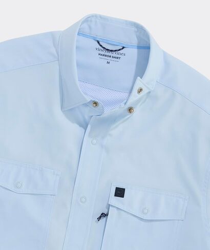 Vineyard Vines Men's Masthead Solid Short Sleeve Performance Harbor Shirt in Kuwait