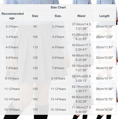 Uniform Skirts for Girls Pleated Elastic Waist A Line Mini Tennis Skirt Uniform Outfits for Kids Size 2-16 Years in Saudi Arabia